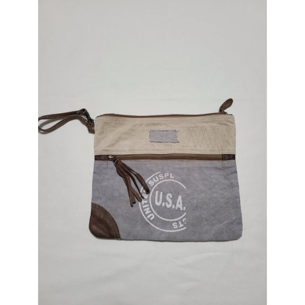 Myra Bag Canvas Leather Wristlet Clutch Western Rustic Pouch Purse Women Bag